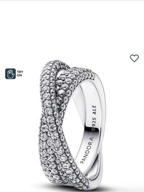 Pandora Silver Crisscross Pavé Ring - Silver